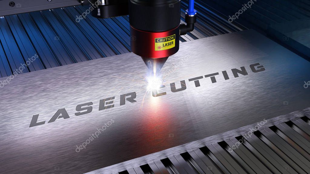 Tête de gravure laser en action