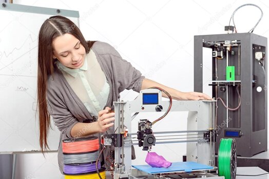 Pièce mécanique imprimée en 3D en gros plan